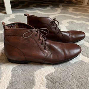 Bed Stu Brown Leather Lace-Up Boots